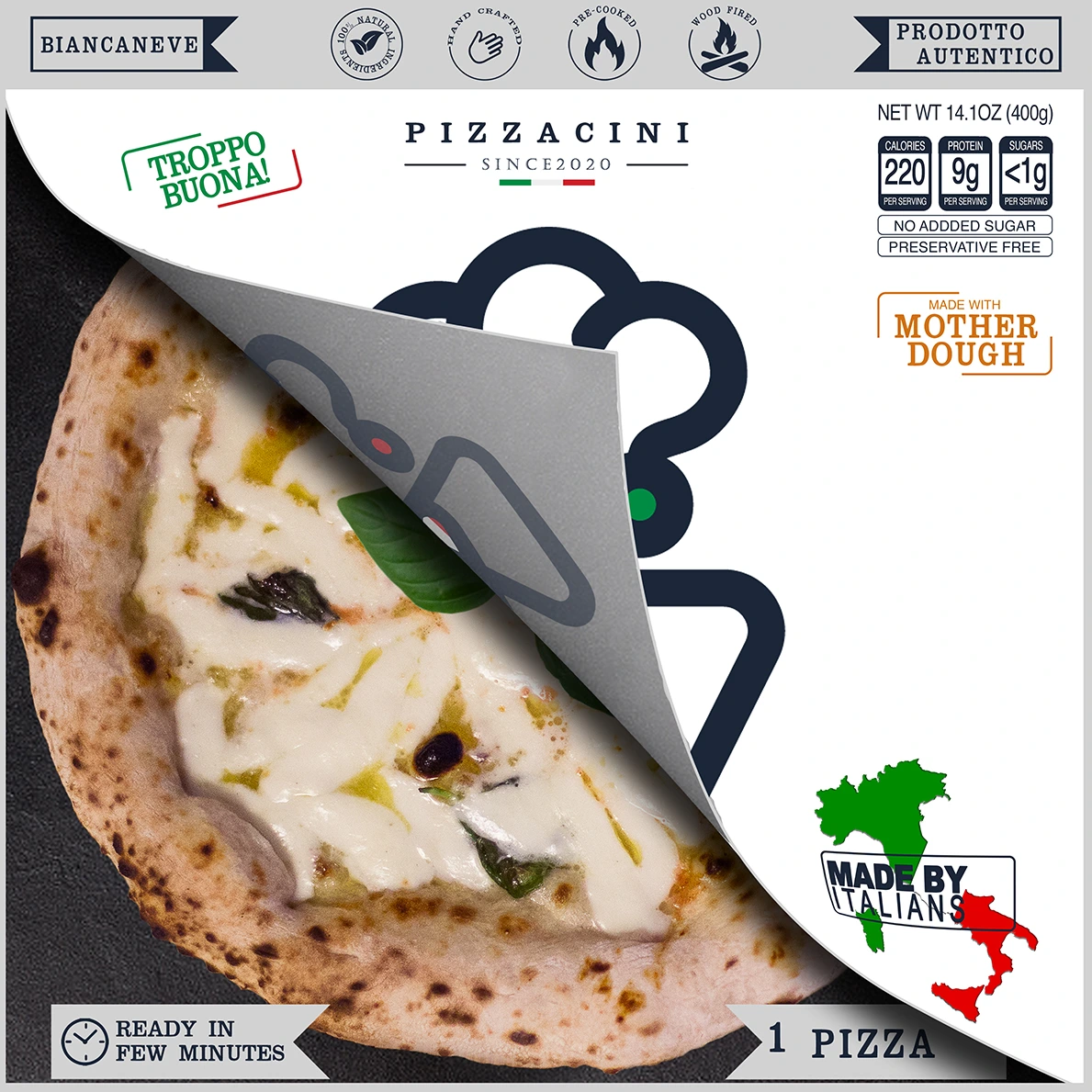Frozen 12” Neapolitan pizza Biancaneve