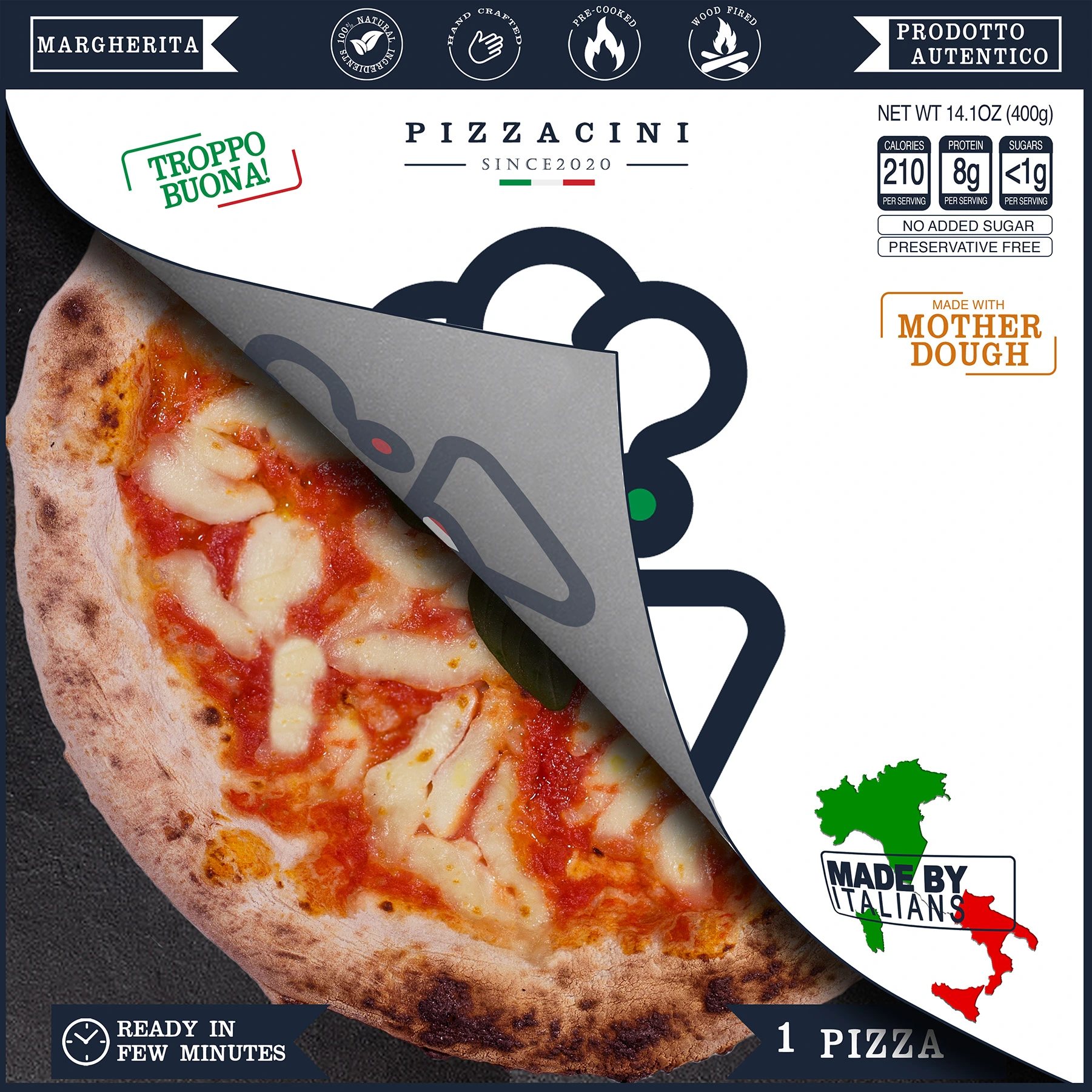 Frozen 12” Neapolitan pizza Margherita